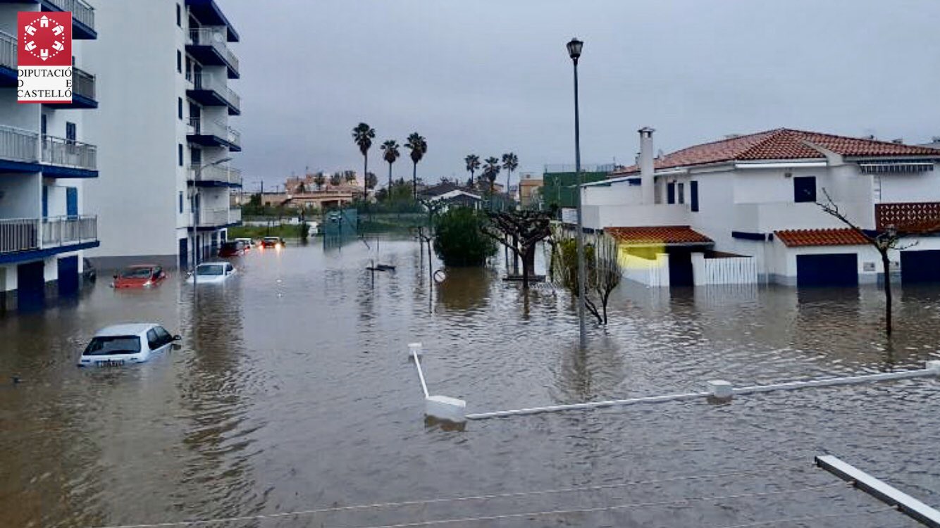 Flooded residences in Spain, April 2020. Credit: Diputació de Castelló